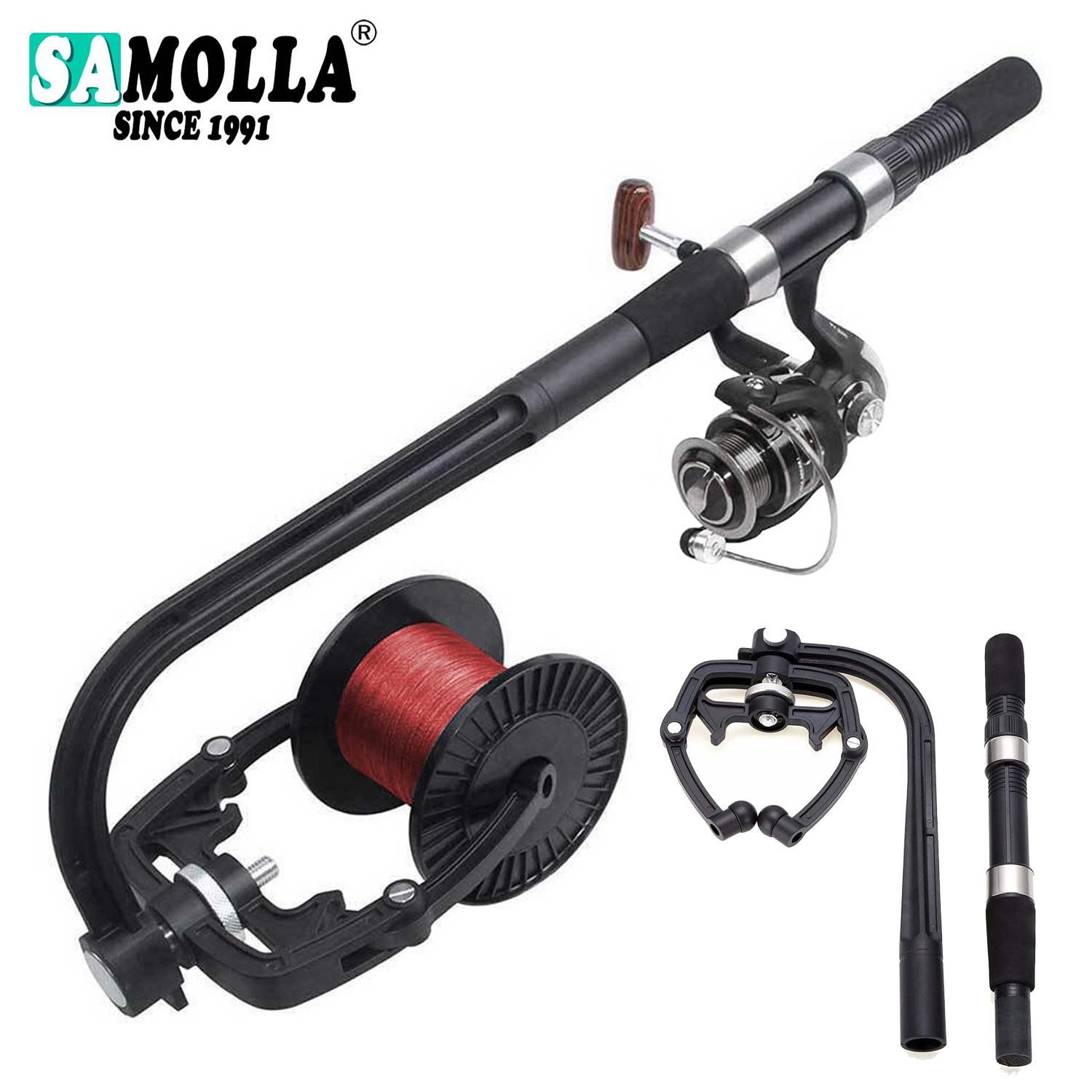 Fishing Line Dispenser - รอกตกปลาสปูลเลอร์เอ็นตกปลาสำหรับที่พันสายหมุนเหยื่อแบบพกพา